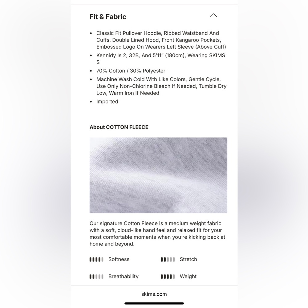 SKIMS Cotton Fleece Pullover Hoodie- Light Pink NWT 💕 - Picture 16 of 16